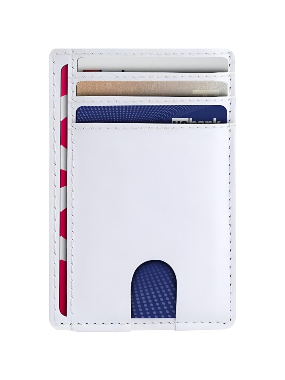 Minimalist Slim Wallet for Men, Front Pocket Leather Wallets, (White)